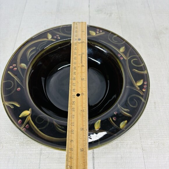 2003 Deb Hrabik For Demdaco CHOCOLATE BERRIES Ceramic Large Rim Soup Bowls Set 3 - Picture 9 of 16